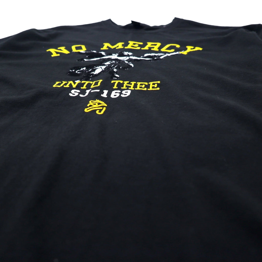 Sean John 00s NO MERCY Embroidered T-Shirt XL Black Cotton Big Size