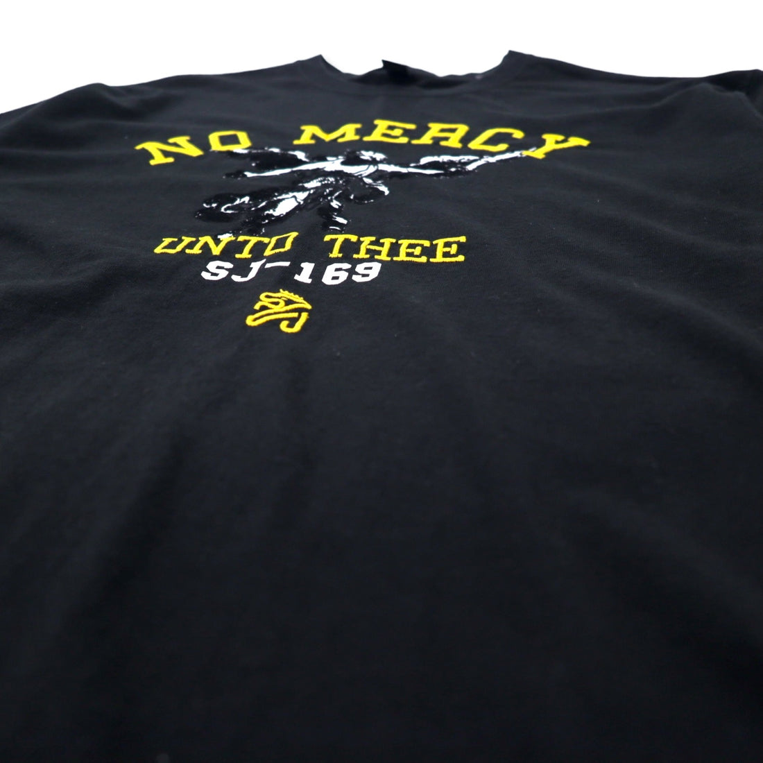 Sean John 00s NO MERCY Embroidered T-Shirt XL Black Cotton Big Size