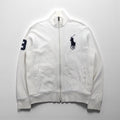 Polo Ralph Lauren 90年代 ビッグポニー 刺繍 リバースウィーブ トラックジャケット ジャージ M ホワイト 鹿の子