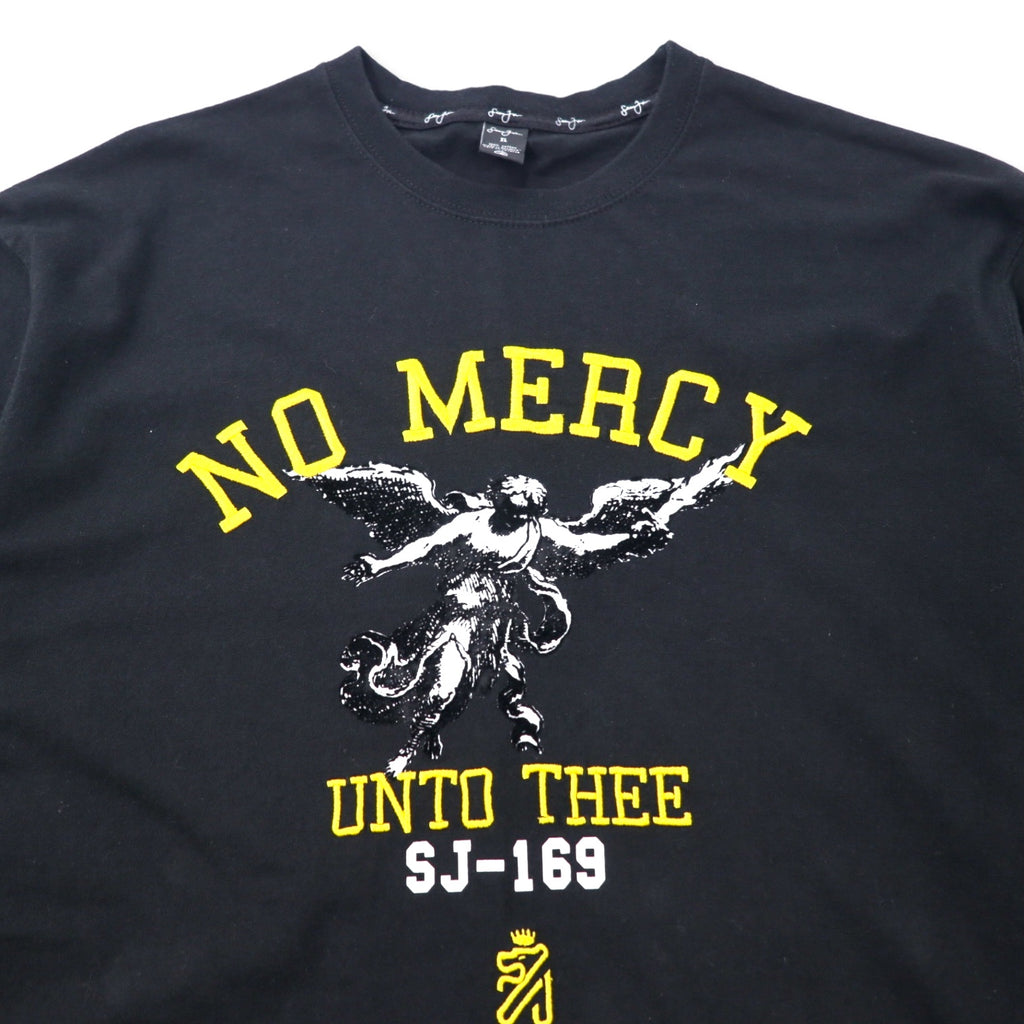 Sean John 00s NO MERCY Embroidered T-Shirt XL Black Cotton Big Size