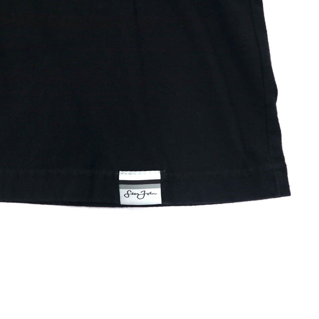 Sean John 00s NO MERCY Embroidered T-Shirt XL Black Cotton Big Size