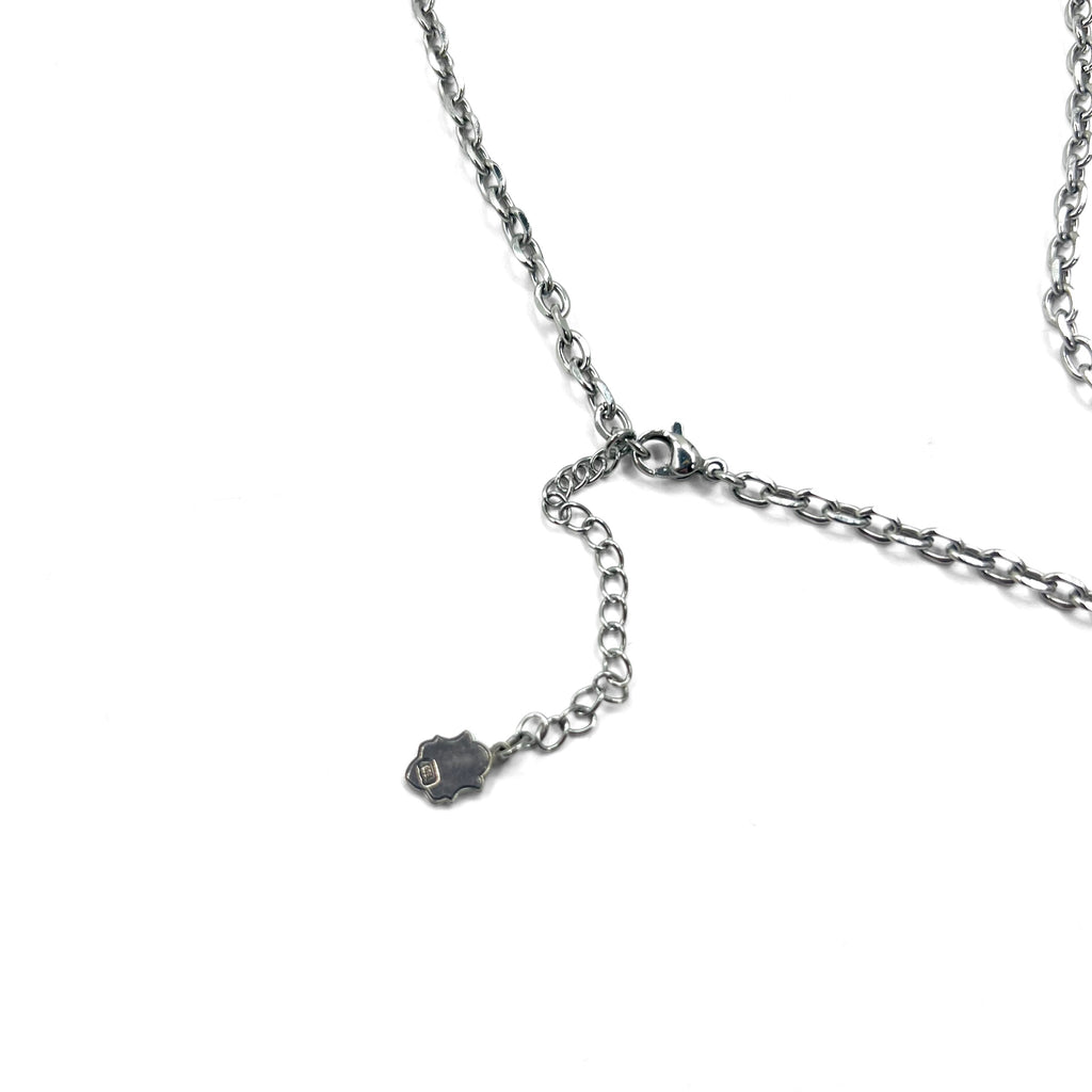 GARNI Hammered Cross Necklace Silver 925 Hammerwork Rosary