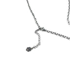 GARNI Hammered Cross Necklace Silver 925 Hammerwork Rosary