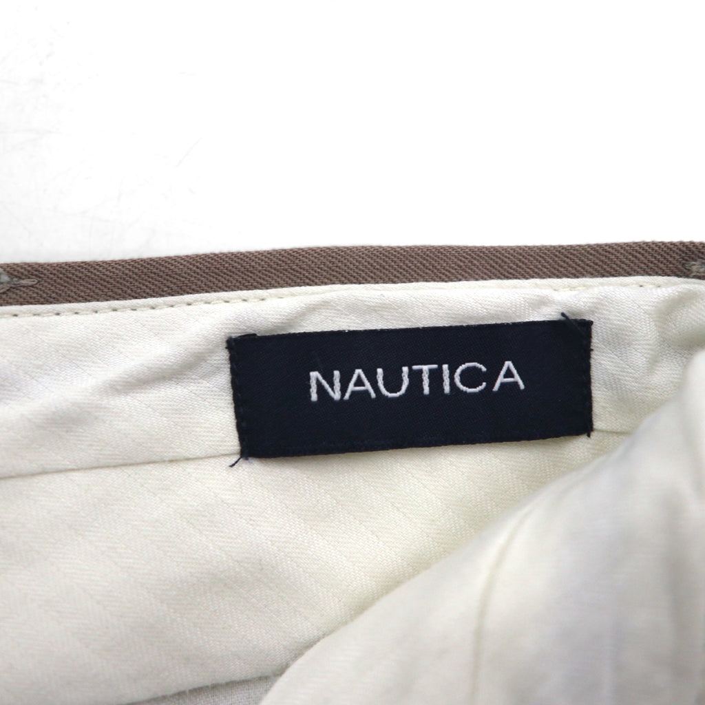 NAUTICA 2-pleat wide-leg slacks, size L, beige wool
