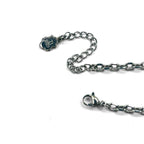 GARNI Hammered Cross Necklace Silver 925 Hammerwork Rosary