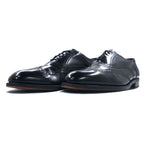 FLORSHEIM 80s Wingtip Medallion Dress Shoes 28cm Black Leather 20364