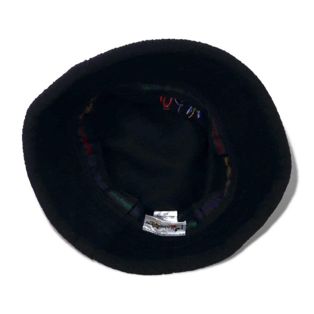 Walt Disney World 90s Fleece Bucket Hat ONE Black Polyester Mickey Mouse