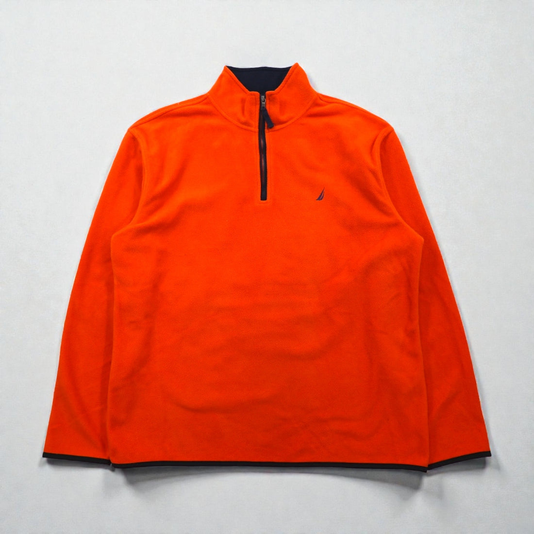 NAUTICA Half Zip Fleece Jacket XL Orange Polyester One Point Logo