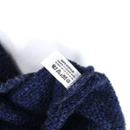 90s Michelangelo V-neck jacquard knit sweater, size M, navy, acrylic, all-over pattern