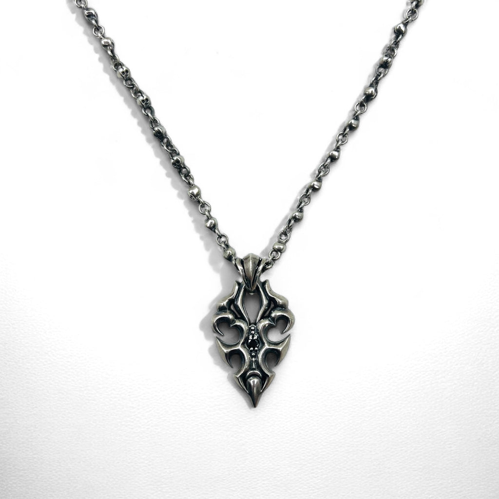 Vintage Skull Chain Necklace Skull Chain Necklace Pendant Silver STERLING 925 Gothic Rock