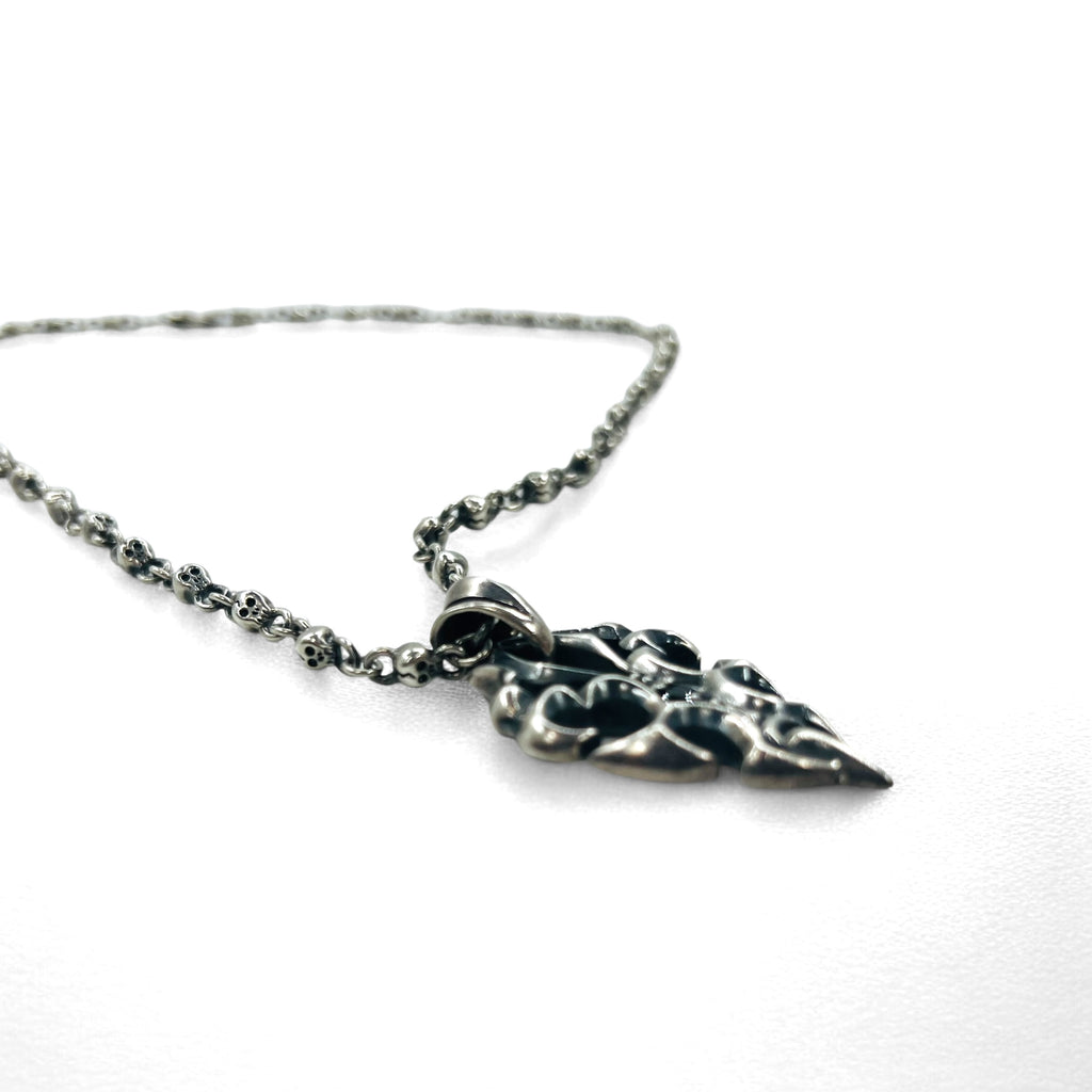 Vintage Skull Chain Necklace Skull Chain Necklace Pendant Silver STERLING 925 Gothic Rock