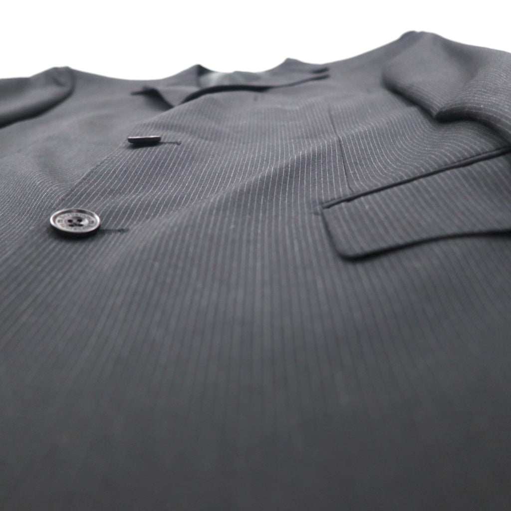 Burberry's Classics Vintage Super 100s 3B Suit Set, Size L, Black Wool with Shadow Stripe