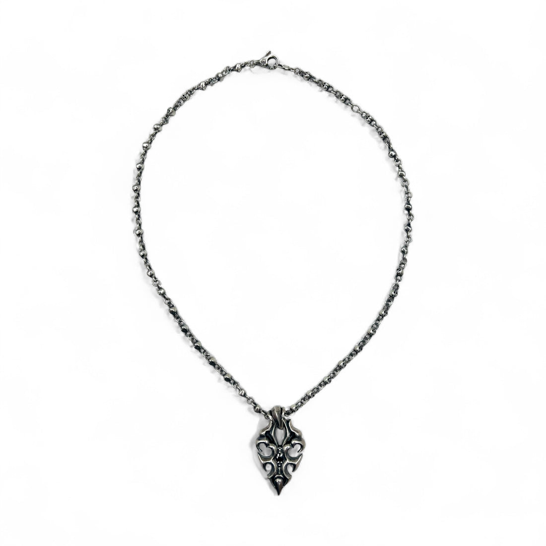 Vintage Skull Chain Necklace Skull Chain Necklace Pendant Silver STERLING 925 Gothic Rock