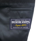 Burberry's Classics Vintage Super 100s 3B Suit Set, Size L, Black Wool with Shadow Stripe