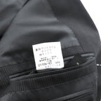 Burberry's Classics Vintage Super 100s 3B Suit Set, Size L, Black Wool with Shadow Stripe