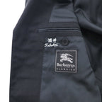 Burberry's Classics Vintage Super 100s 3B Suit Set, Size L, Black Wool with Shadow Stripe