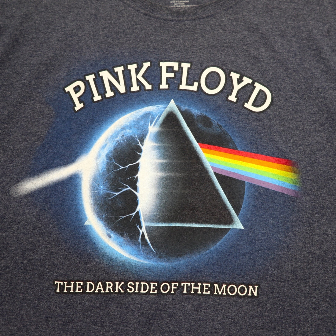 PINK FLOYD Pink Floyd Rock Band T-Shirt Band Tee 2XL Navy Madness The Dark Side of the Moon Made in El Salvador