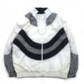 Vintage 80s Windbreaker Jacket SUNTERRA Nylon Jacket Jersey L White All-over Pattern