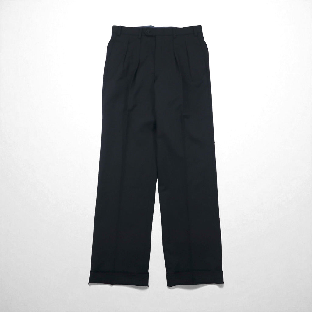 Burberry's Classics Vintage Super 100s 3B Suit Set, Size L, Black Wool with Shadow Stripe