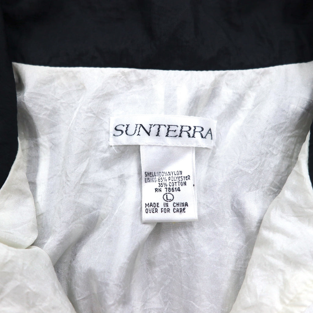 Vintage 80s Windbreaker Jacket SUNTERRA Nylon Jacket Jersey L White All-over Pattern