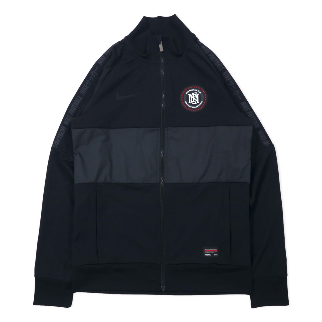 日本然リトテ-古着オンライン-NIKE F.C. トラックジャケット ジャージ S ブラック ポリエステル テープロゴ AH9520-010-NIKE F.C. Track Jacket Jersey S Black Polyester Tape Logo AH9520-010