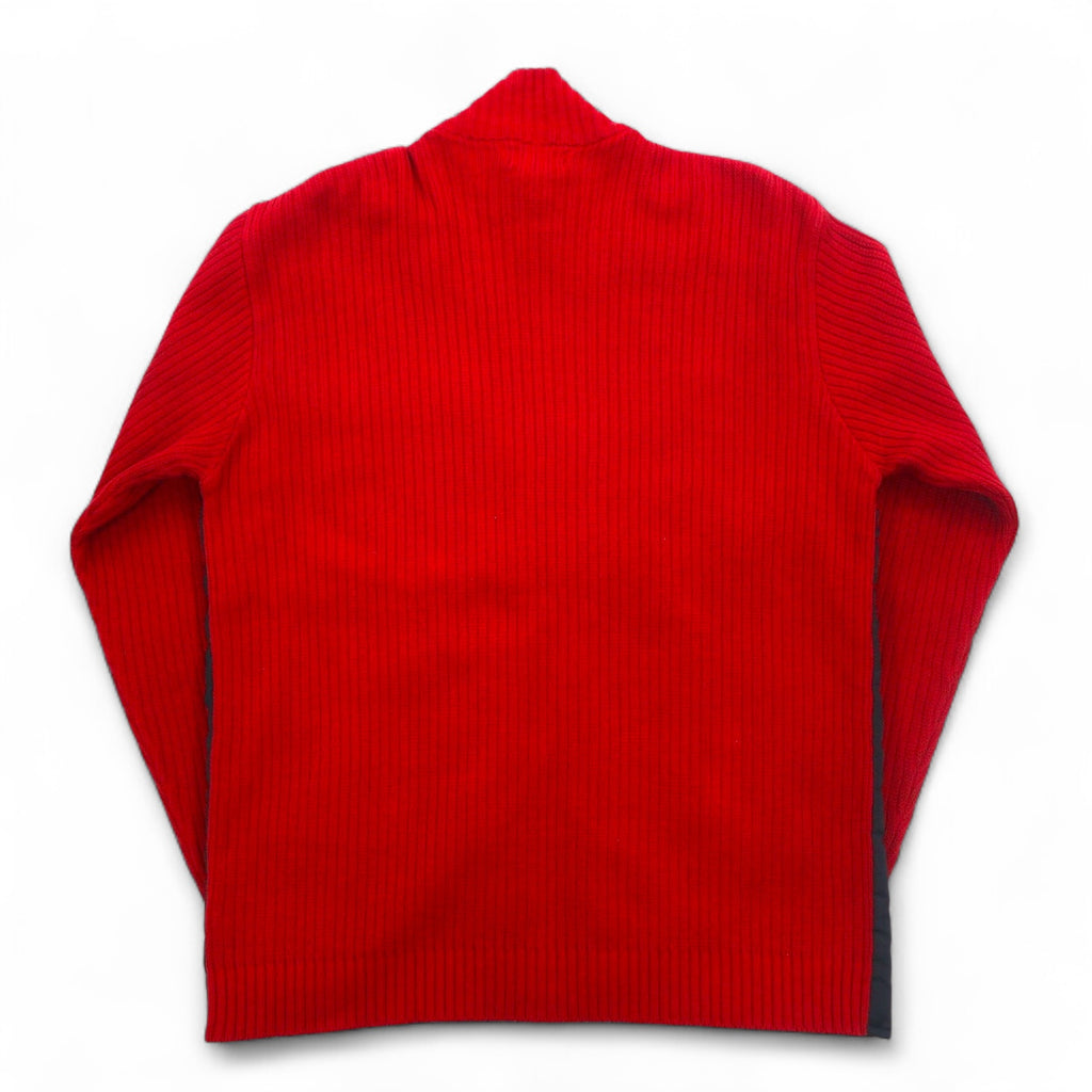 POLO JEANS CO. RALPH LAUREN 90s Nylon-switched driver's knit jacket, size M, red