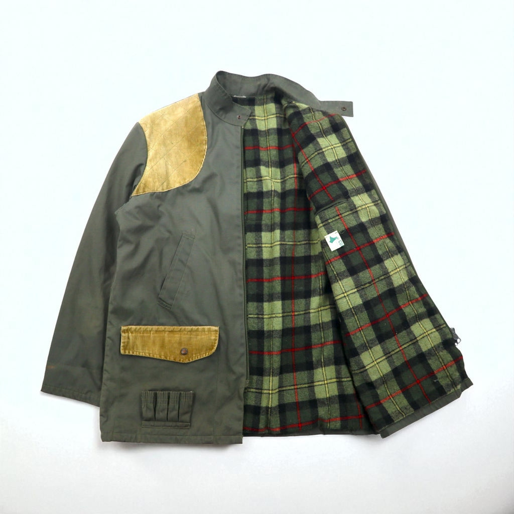 COLAMTISS 1970s French Corduroy Hunting Jacket, Khaki, Size L, DMC Zipper, Eurowork