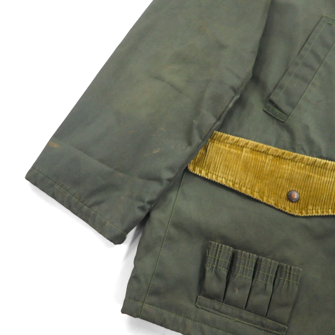 COLAMTISS 1970s French Corduroy Hunting Jacket, Khaki, Size L, DMC Zipper, Eurowork