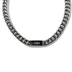 FENDI Metal Chain Necklace Silver Kihei Baguette Link MP4722 Made in Italy