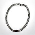 FENDI Metal Chain Necklace Silver Kihei Baguette Link MP4722 Made in Italy