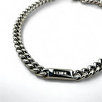 FENDI Metal Chain Necklace Silver Kihei Baguette Link MP4722 Made in Italy