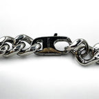 FENDI Metal Chain Necklace Silver Kihei Baguette Link MP4722 Made in Italy