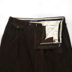 Burberry's 1980s West German-made wide-leg corduroy pants, size L, brown, cotton.