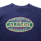 JAN SPORT Made in USA 90's College Embroidery Sweatshirt M Navy Cotton UNIVERSITY OF ALUMNI MISSISSIPPI