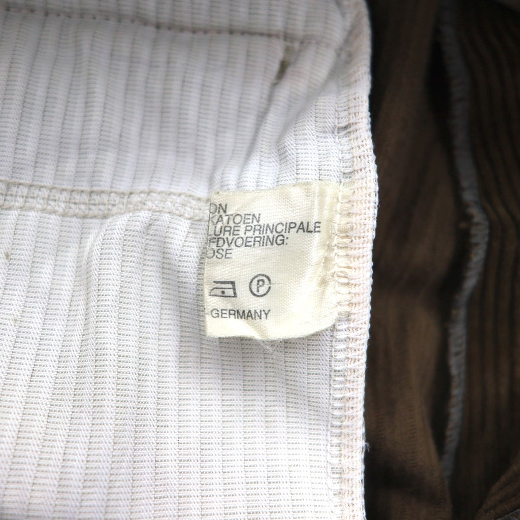 Burberry's 1980s West German-made wide-leg corduroy pants, size L, brown, cotton.