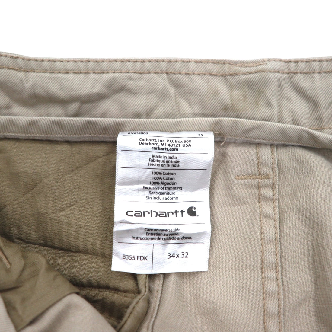 Carhartt Cargo Work Pants L Beige Cotton B355 FDK