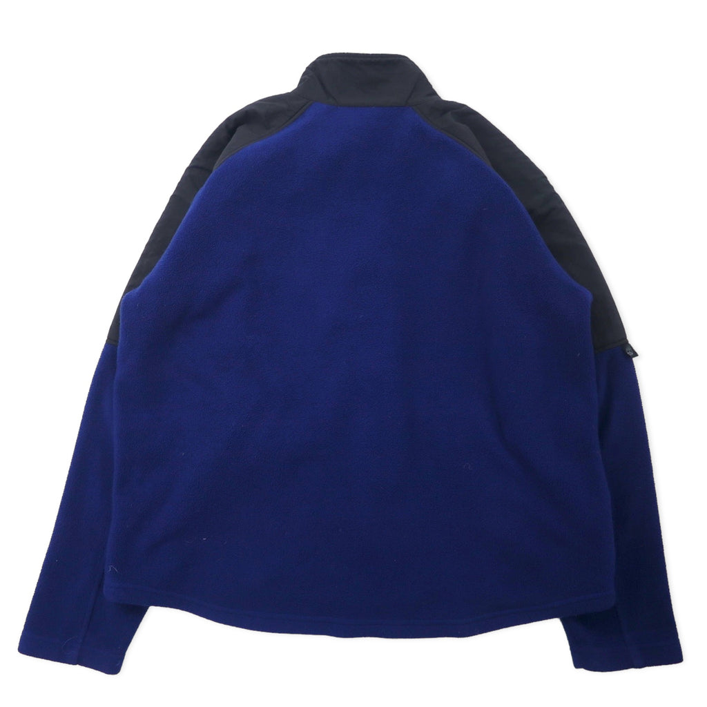 Timberland 90's Nylon Switch Full Zip Fleece Jacket XL Navy Polyester One Point Logo Embroidery Big Size