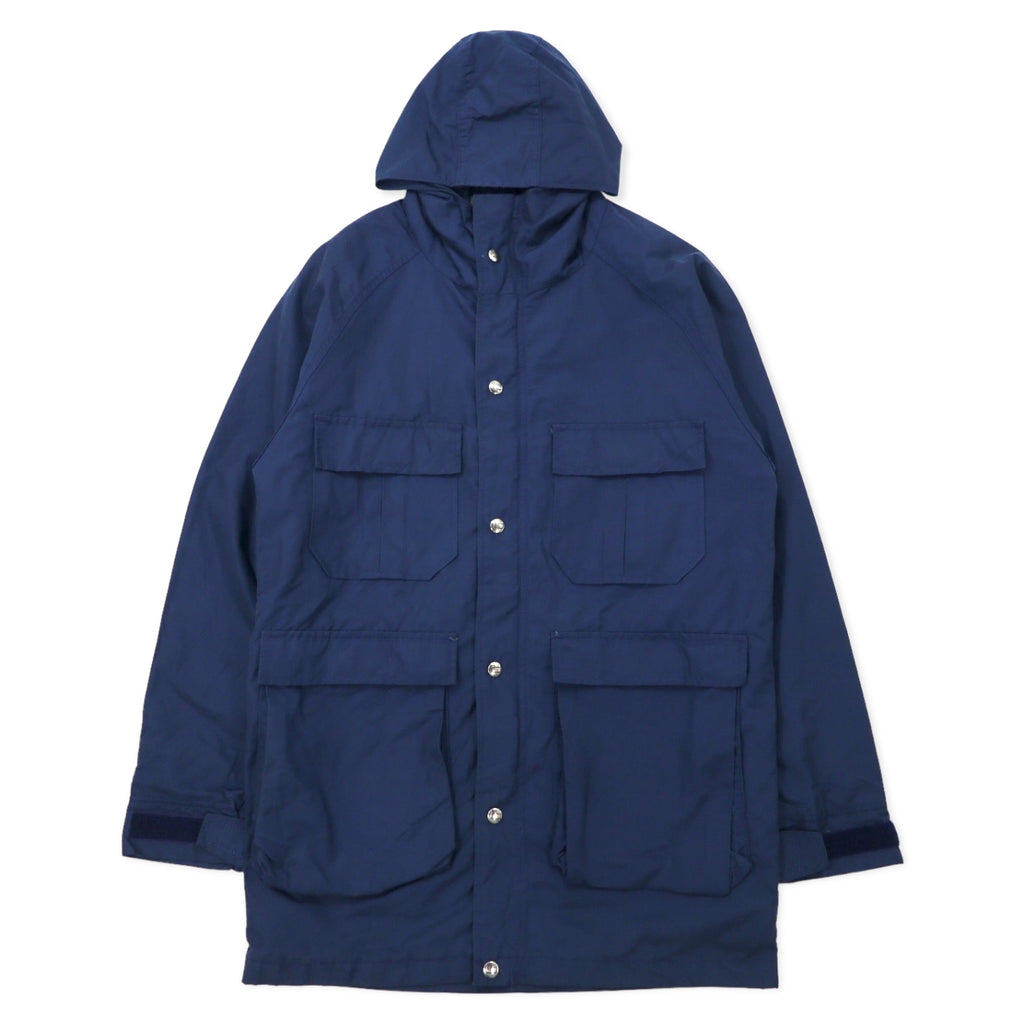 日本然リトテ-古着オンライン-Woolrich 70年代 マウンテンパーカー M ネイビー ポリエステル ダブルジップ 白タグ 涙TALON-Woolrich 70's Mountain Hoodie M Navy Polyester Double Zip White Tag Tears TALON