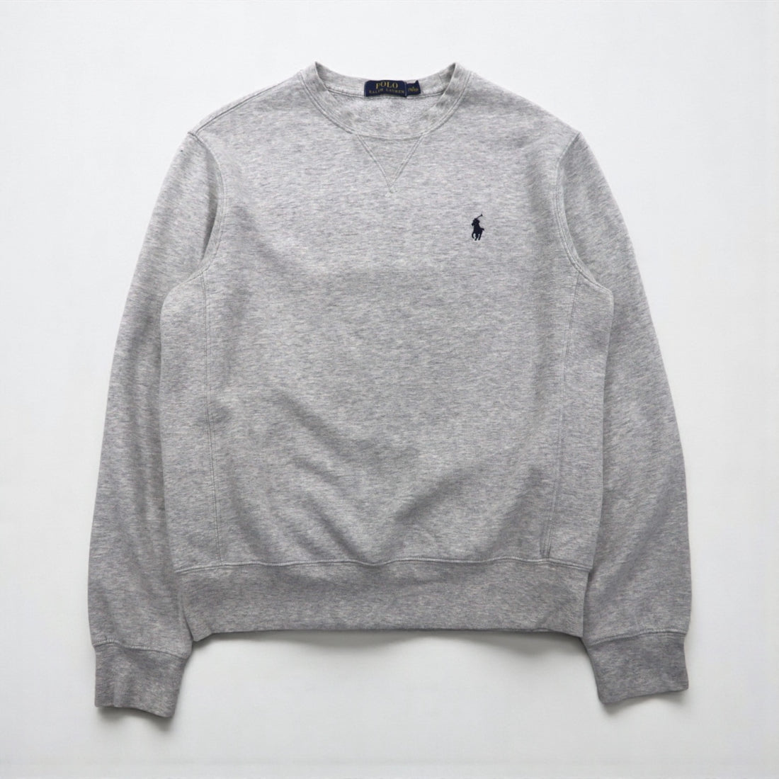 Polo Ralph Lauren 前V スウェット トレーナー S グレー スモールポニー 刺繡 ロゴ