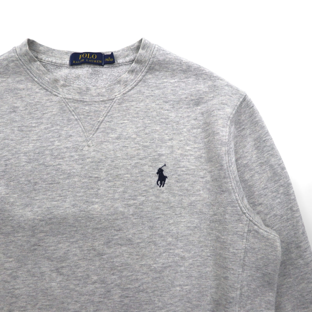 Polo Ralph Lauren 前V スウェット トレーナー S グレー スモールポニー 刺繡 ロゴ