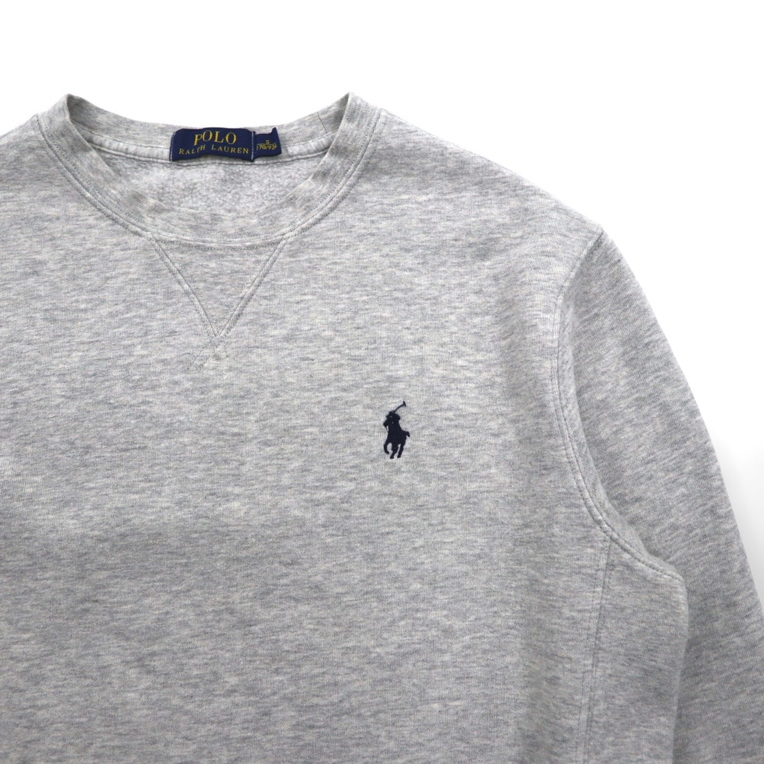 Polo Ralph Lauren 前V スウェット トレーナー S グレー スモールポニー 刺繡 ロゴ