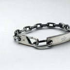 GUCCI ヴィンテージ ID シルバー チェーン ブレスレット SV925 ロゴプレート イタリア製