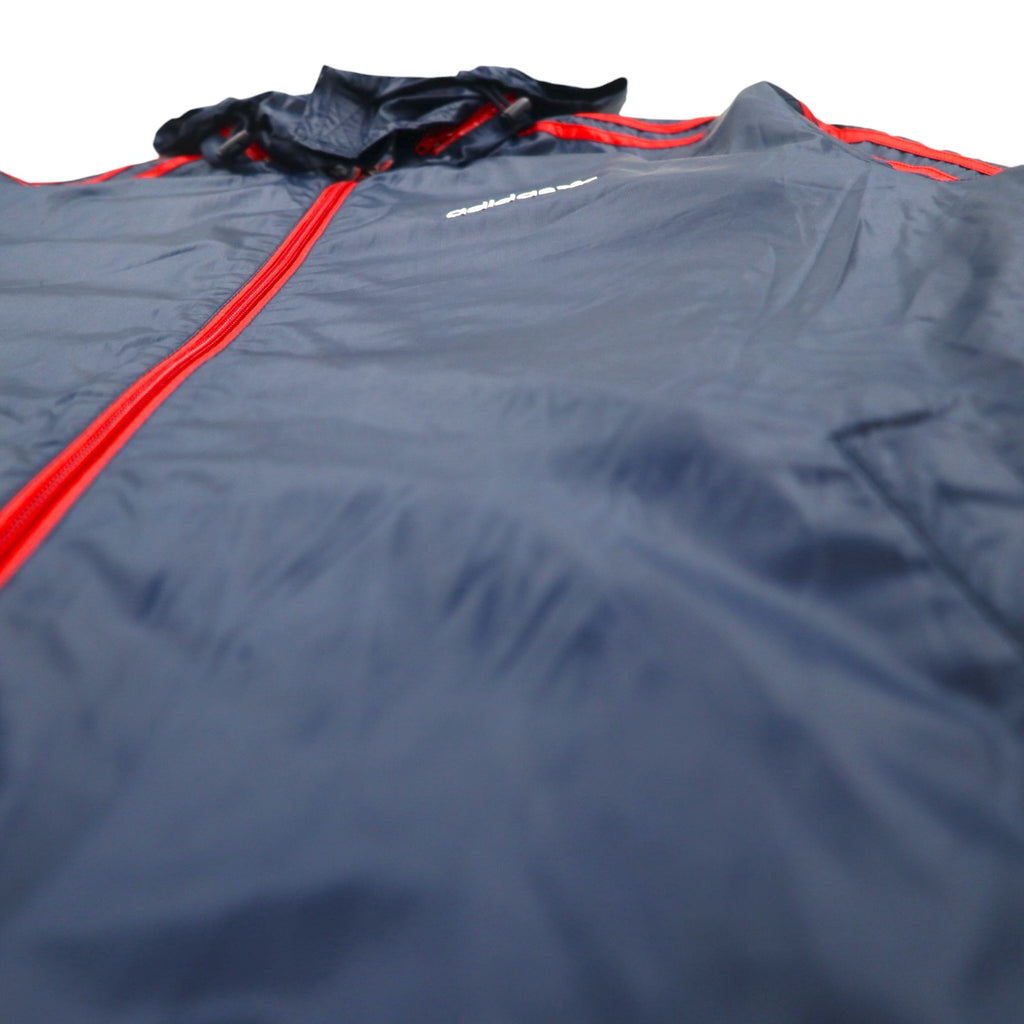 adidas originals 00s nylon jacket jersey S navy 3 stripes stowable hood