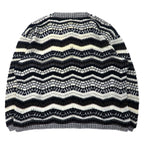Ficce YOSHIYUKI KONISHI V-Neck 3D Design Knit Sweater L Multicolor Wool Made in Japan