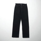 POLO JEANS CO. RALPH LAUREN 90s Straight Denim Pants, Size M, Black, Button Fly, Leather Patch, Made in Morocco
