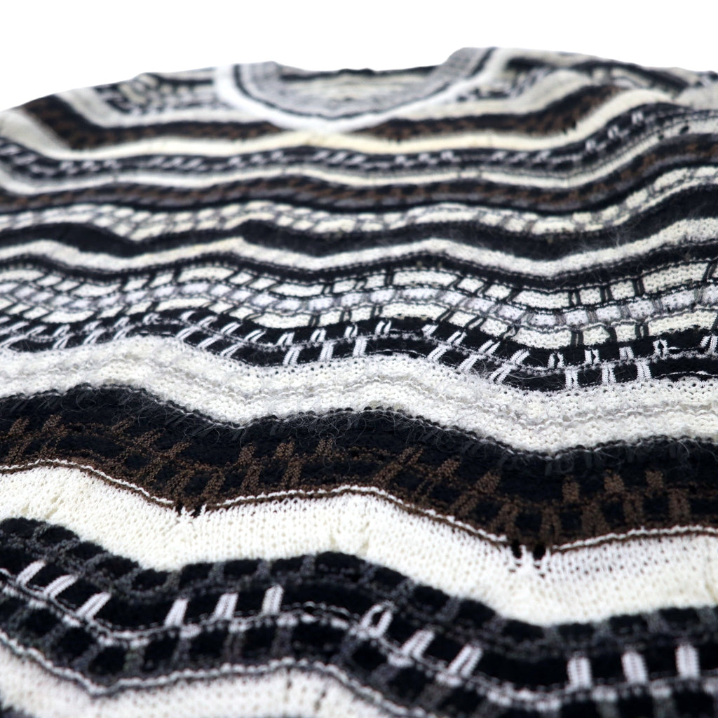 Ficce YOSHIYUKI KONISHI V-Neck 3D Design Knit Sweater L Multicolor Wool Made in Japan