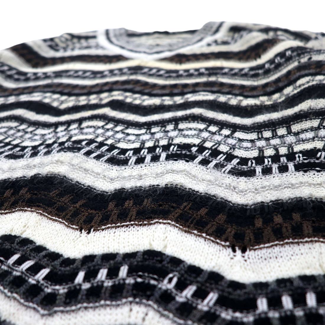 Ficce YOSHIYUKI KONISHI V-Neck 3D Design Knit Sweater L Multicolor Wool Made in Japan