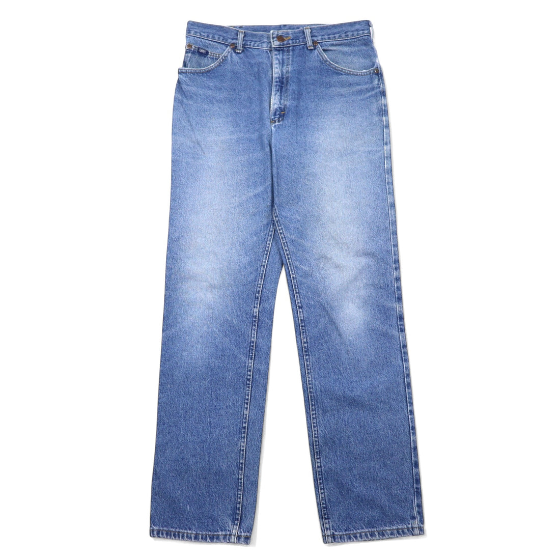 日本然リトテ-古着オンライン-Lee 90年代 USA製 デニムパンツ 34 ブルー コットン レザーパッチ ジッパーフライ 200-8989-Lee 90's USA Made Denim Pants 34 Blue Cotton Leather Patch Zipper Fly 200-8989