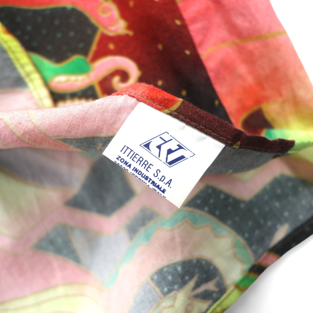 VERSACE 80s Made in Italy Shirt, Small, Multicolor Allover Pattern, Art, Bi-Fold, JEANS COUTURE