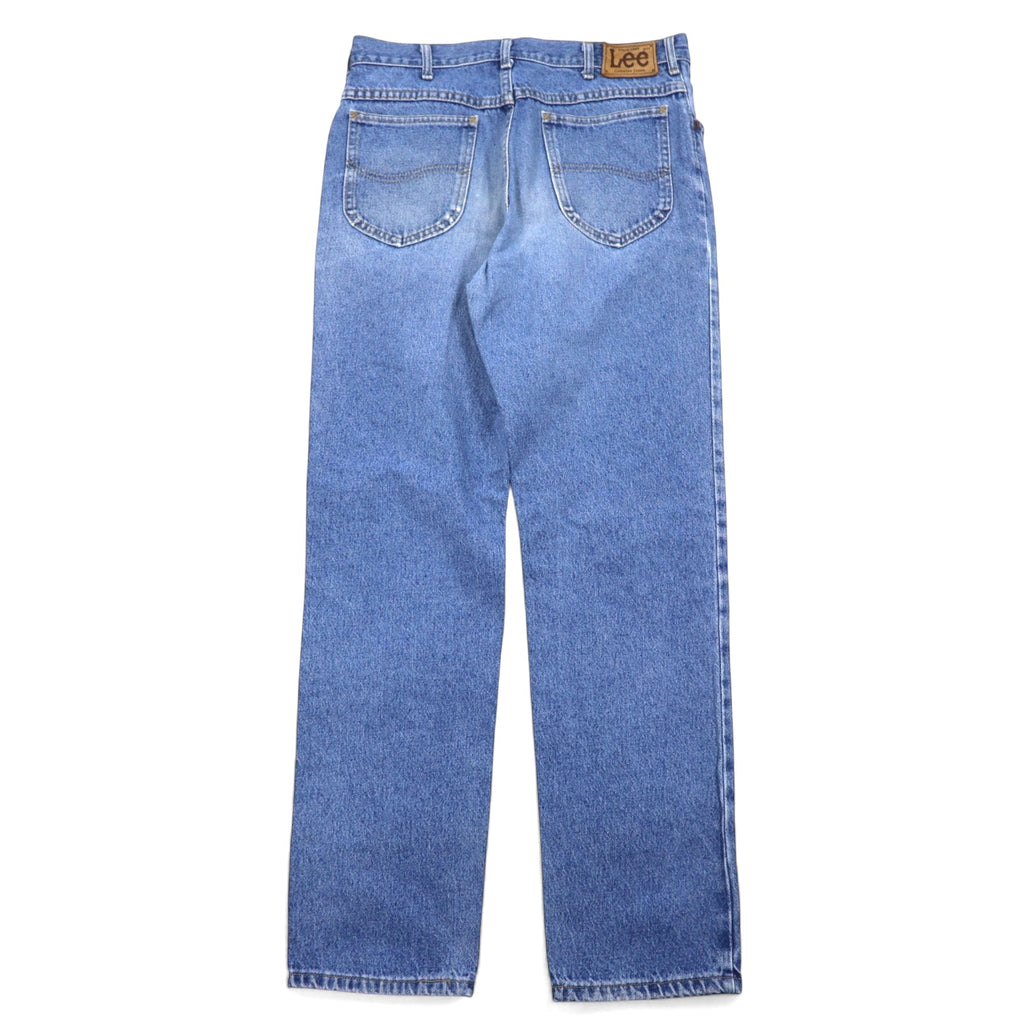 Lee 90年代 USA製 デニムパンツ 34 ブルー コットン レザーパッチ ジッパーフライ 200-8989